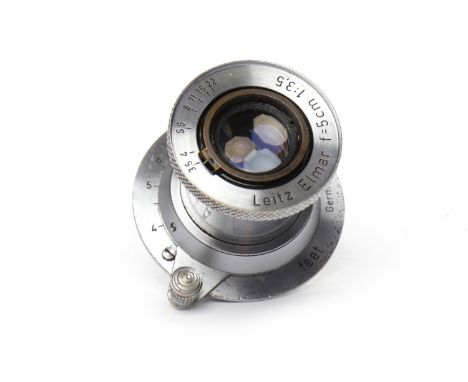 LEITZ ELMAR SCREW MOUNT COLLAPSIBLE LENSchrome finish, serial number 744042, f=5cm 1:3,5