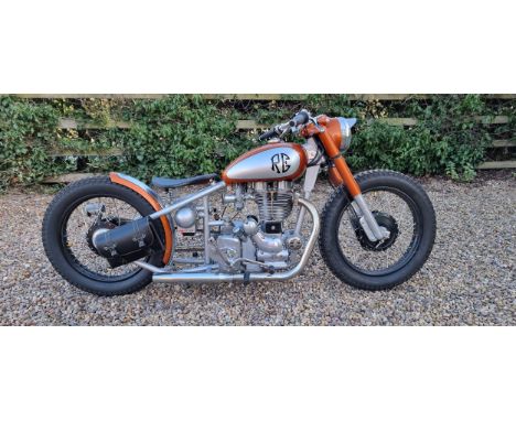 2004 Royal Enfield Bullet Custom Bobber, 500cc. Registration number KW04 UDP. Frame number not found. Engine number 4B5/14437