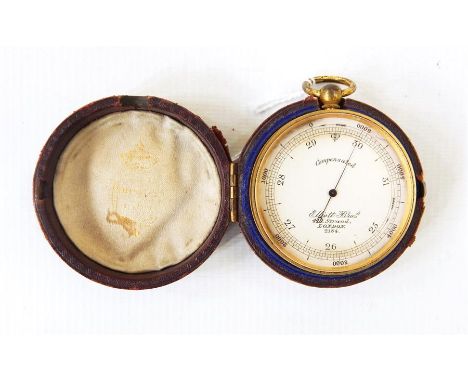 Elliot Brose, 44 Vine, Strand, London pocket barometer in leather case, no.2184   