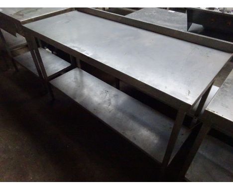 Stainless steel preparation table with under shelf, 150cms.