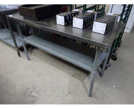 Stainless steel table with under shelf, 150cms.
