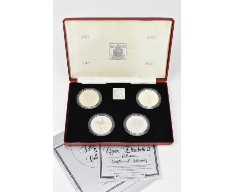 United Kingdom - Elizabeth II (1952-2022), The Silver Proof Elizabeth II Four-Coin Collection, comprising of 1972 Silver Wedd