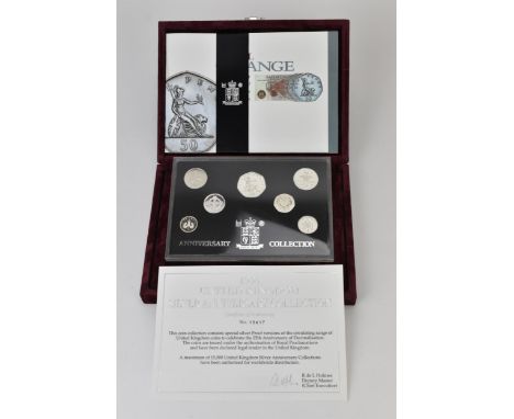 United Kingdom - Elizabeth II (1952-2022), 1996 Silver Proof Seven-Coin Anniversary Collection 'All Change', comprising of On