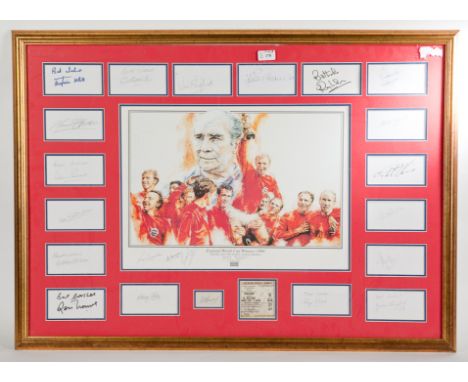 COLLECTION OF ENGLAND 1966 WORLD CUP WINNERS SIGNATURES together with a 1978 England versus Northern Ireland ticket stub and 