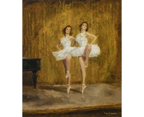 Otto Pippel1878 Lodz - 1960 München"Kabarett"R. u. signiert. Auf rücks. Künstleretikett betitelt. Öl auf  Lwd. 60,5 x 50 cm. 