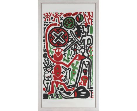A.R. Penck eigentlich Ralf Winkler1939 Dresden - 2017 ZürichOhne Titel. 1989Rechts unten mit Bleistift signiert. Farbserigrap