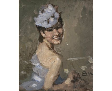 Brynolf Wennerberg1866 Djourgorden / Schweden - 1950 Bad AiblingDamenbildnisIn blauem Kleid und mit blauem Hut. R. u. monogra