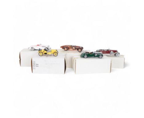Five Franklin Mint 1:24 scale model cars, comprising 1938 Alvis 4.3 Litre, 1930 Duesenberg J Derham Tourster, Auburn 851 Boat