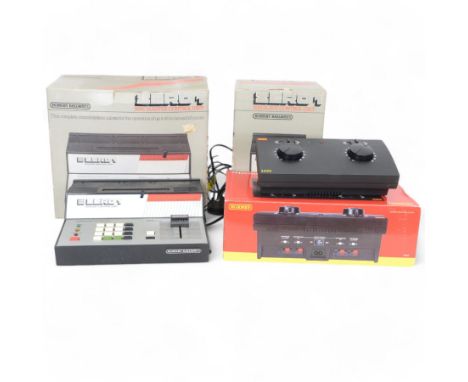 Three Hornby model railway control units, comprising R8012 Hammant & Morgan HM 2000 Power Controller, R951 Zero 1 Slave Contr