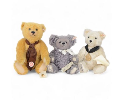 Three Steiff bears, to include two limited edition examples Disney 99 and The Sea Bar 1998, and a blonde example with growler