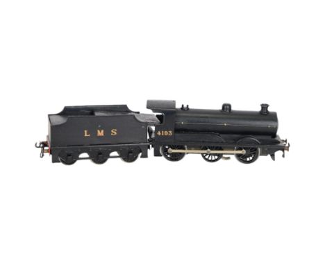 Bassett-Lowke 0 gauge LMS 4F class 0-4-0 locomotive no. 4193, with tender, in LMS black liveryCondition Report:In train box, 