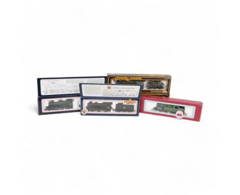 Five '00' steam locomotives, comprising Bachmann 31-851 Gresley Class J39 0-6-0 BR Early Crest no. 64964, Bachmann locomotive