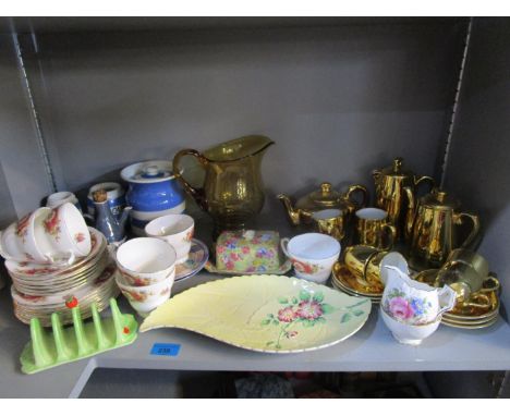Ceramics to include T G Green, a Worcester gilt teaset, a Duchess Rosamund pattern teaset, glassware and other items 