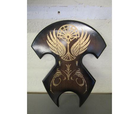 A Lord of the Rings replica sword of Strider, circa 2002, made by United Cutlery of Taiwan with wall hanging plaque, 119 cm l