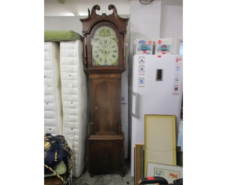 An early Victorian mahogany longcase clock, eight day movement with a painted dial and subsidiary date inscribed T Russell La