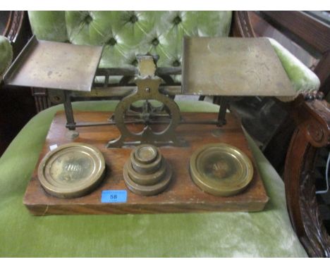 An early 20th century brass and post office parcel scales 