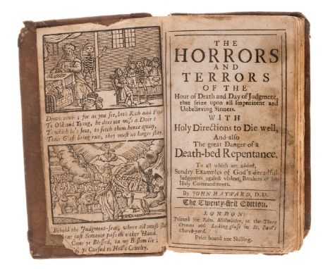 Haywood (John) The Horrors and terrors of the hour of death and day of judgment, "The twenty-first edition", woodcut frontisp