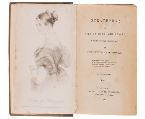 Woman novelist.- Blessington (Marguerite Gardiner, Countess) Strathern; or life at home and abroad.  A story of the present d