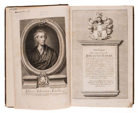 Locke (John) The Works, 3 vol., second edition, engraved portrait frontispiece, and facing engraved leaf, half-titles to diff