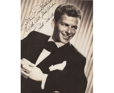 SINATRA FRANK: (1915-1998) American Singer and Actor, Academy Award winner. Vintage signed and inscribed sepia 7 x 9 photogra