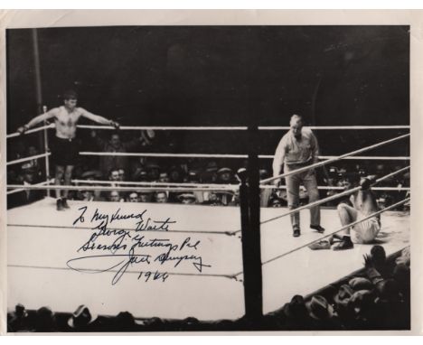 DEMPSEY JACK: (1895-1983) American Boxer, World Heavyweight Champion 1919-26. Vintage signed and inscribed 10 x 8 photograph 