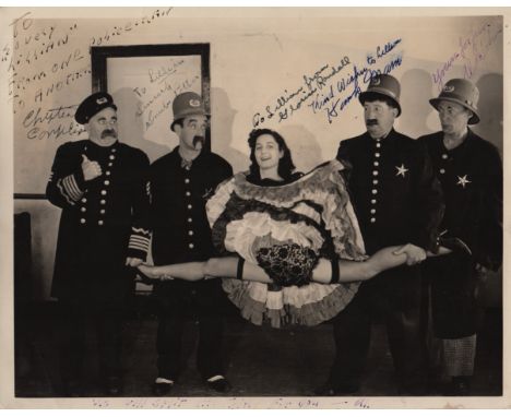 KEYSTONE KOPS: A wonderful vintage multiple signed and inscribed 10 x 8 photograph by four members of Mack Sennett’s silent f