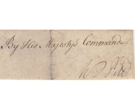 BRITISH PRIME MINISTERS: Duke of Newcastle (1693-1768) British Prime Minister 1754-56, 1757-62. Bold ink signature ('Newcastl