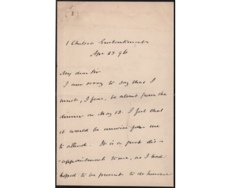 [WILDE OSCAR]: (1854-1900) Irish Playwright and Novelist. Arthur Charles (1839-1921) British Lawyer and High Court Judge, pre