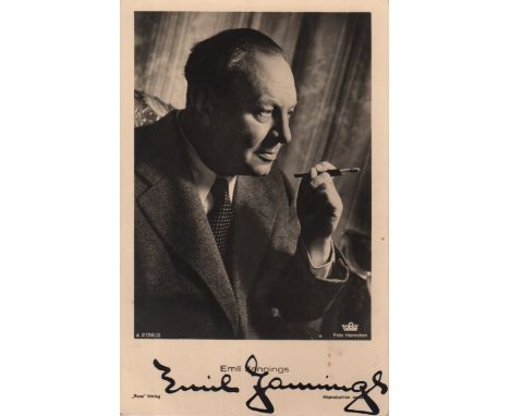 JANNINGS EMIL: (1884-1950) German Actor, the first actor to win the Academy Award for Best Actor and the first person to be p