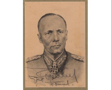 ROMMEL ERWIN: (1891-1944) German Field Marshal of World War II. Vintage signed sepia 4 x 6 postcard photograph of Rommel, the