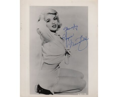MANSFIELD JAYNE: (1933-1967) American Actress and Sex Symbol. An excellent vintage signed 8 x 10 photograph of the blonde bom