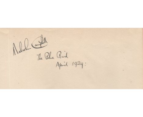 MOTOR SPORTS: Small selection of signed pieces (2) and photographs (2) by various motor racing drivers comprising Malcolm Cam