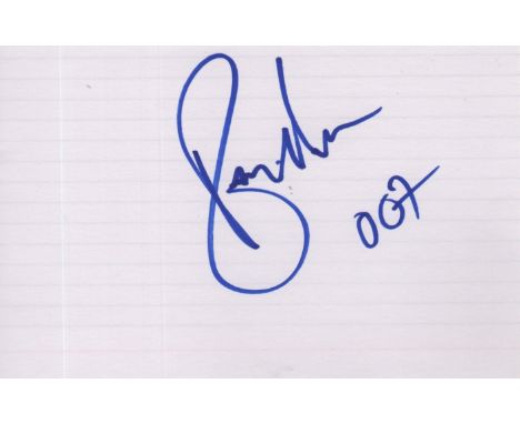JAMES BOND: Individually signed white cards by various film actors, all of them famous for their screen portrayal of James Bo