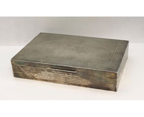 A hallmarked silver cigarette box