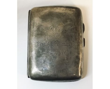 A hallmarked silver cigarette case, weight 76.6g