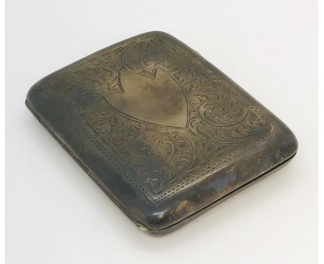 A hallmarked silver cigarette case, weight 88.8g