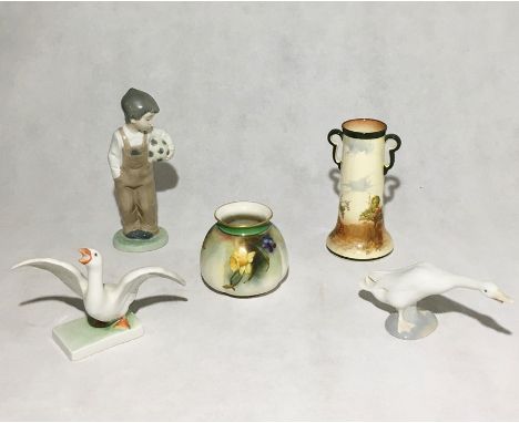 A small collection of china including Royal Doulton, Royal Worcester, Lladro etc.