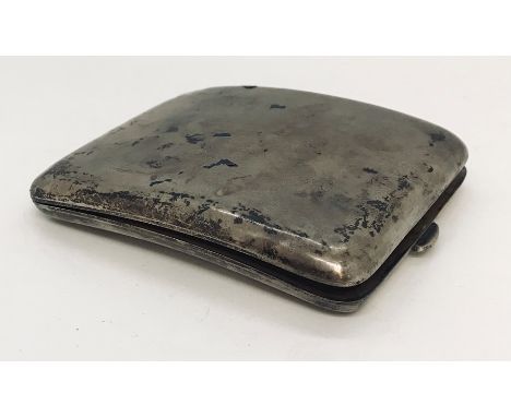 A hallmarked silver cigarette case, weight 114g