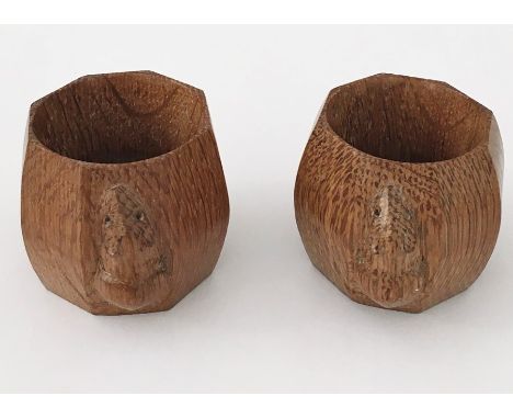 A pair of Robert "Mouseman" Thompson serviette rings