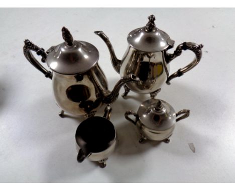 A silver plated four piece tea service  