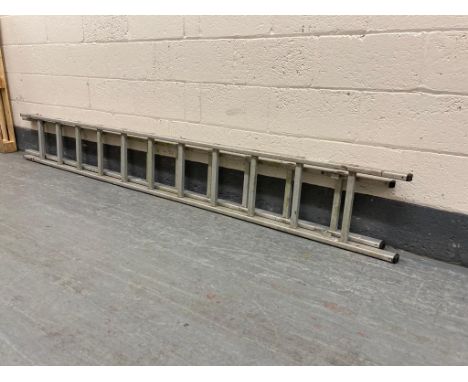 An aluminium extension ladder 