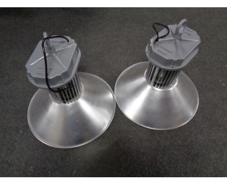 A pair of industrial style light fittings, diameter 51 cm 