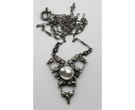 An Arts and Crafts silver coloured metal and shell necklace, by Jean Bassett Provenance:  Descent through the familypendant: 