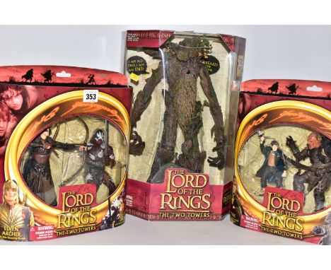 THREE BOXED TOY BIZ THE LORD OF THE RINGS THE TWO TOWERS FIGURE SETS,  Elven Archer &amp; Berserker Uruk-Hai (81176), Merry &