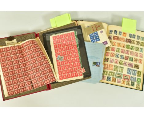 VALUABLE COLLECTION OF STAMPS IN TWO VOLUMES FORMED CIRCA 1930, the first album dedicated to GB and Commonwealth includes man