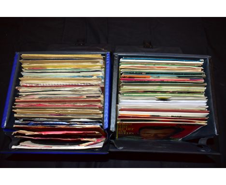 TWO CASES CONTAINING APPROX NINETY 7in SINGLES including Buddy Holly, Glenn Miller, Frank Sinatra, Nat King Cole, Fats Domino