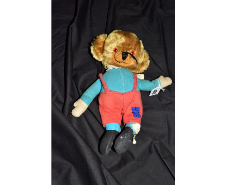 A MERRYTHOUGHT MR. TWISTY CHEEKY BEAR, c.1966-1968, gold mohair head with velvet muzzle, black stitched nose and mouth, amber