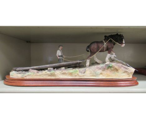 A Border Fine Arts painted composition model 'a Logging'&nbsp; bears a signature &amp; stamped */1750&nbsp; 7"h 