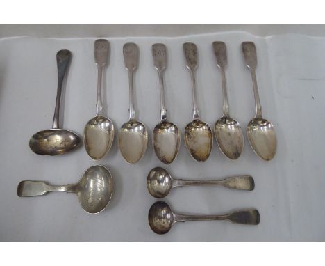 Silver and white metal flatware: to include a Victorian fiddle pattern teaspoon&nbsp; London 1873 