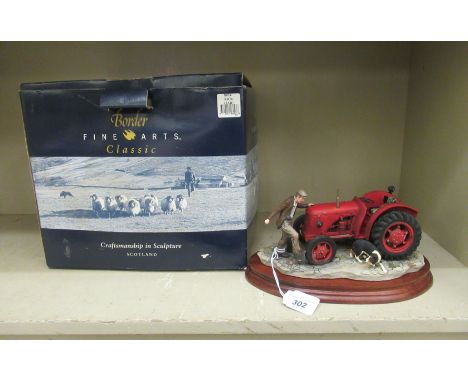 A Border Fine Arts painted composition model 'Kick Start'&nbsp; 5"h&nbsp; boxed&nbsp; with a certificate of authenticity 